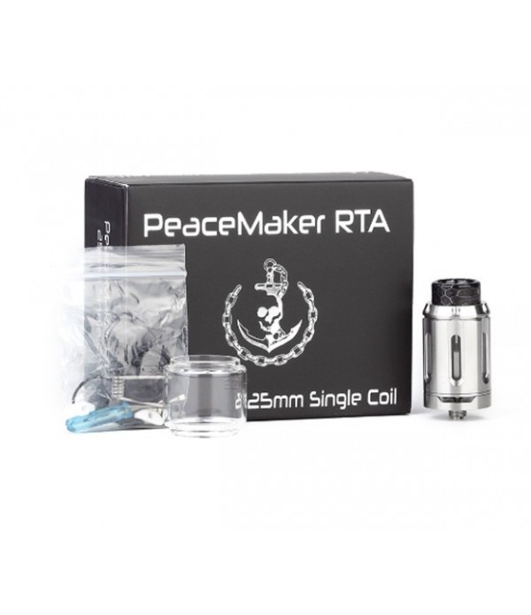 Squid Industries Peace Maker RTA 25mm Single Coil Silber Verdampfer