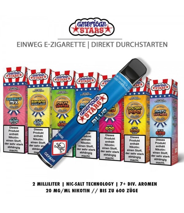 American Stars Vape - Einweg E-Zigarette 20mg/mlAm...